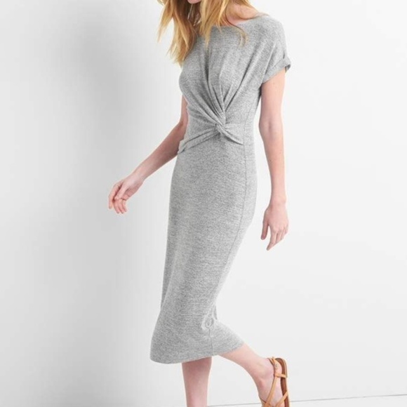 Gap Soft Spun Twist knot Midi T-Shirt Dress - Picture 1 of 6